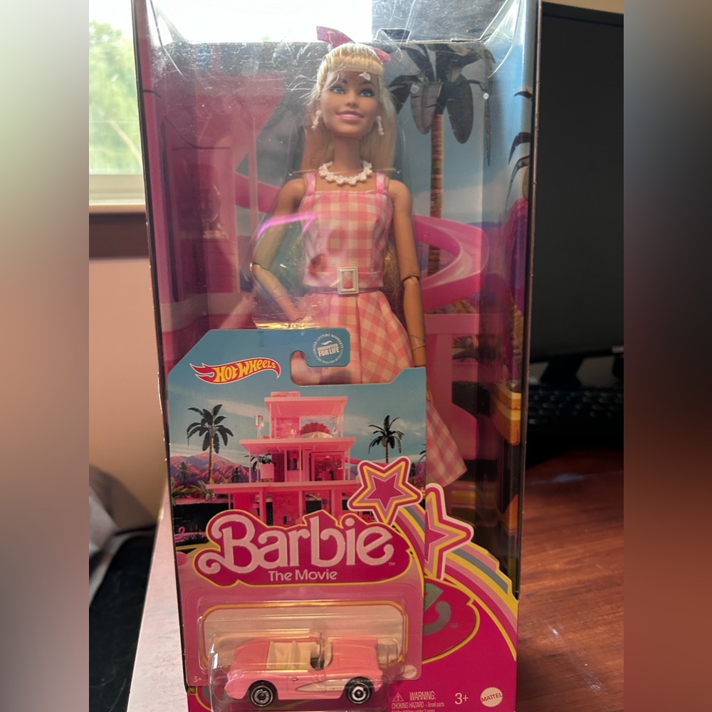 NEW! Barbie movie Barbie with 1956 Corvette hot wheels